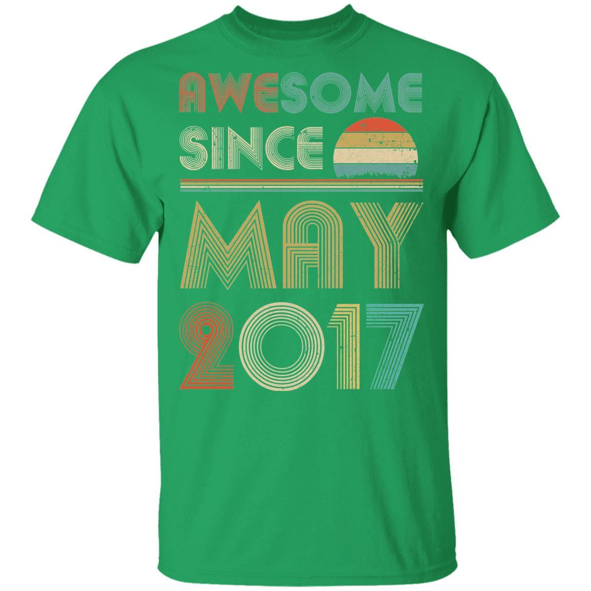Awesome Since May 2017 Vintage 4th Birthday Gifts Youth-Youth Shirt-Youth T-Shirt-Irish Green
