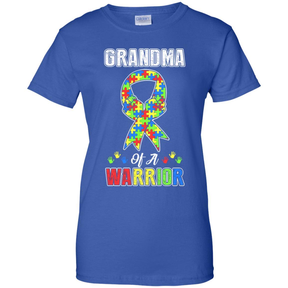 Grandma Of A Warrior Support Autism Awareness Gift-T-Shirt & Hoodie-Women's T-Shirt-Royal