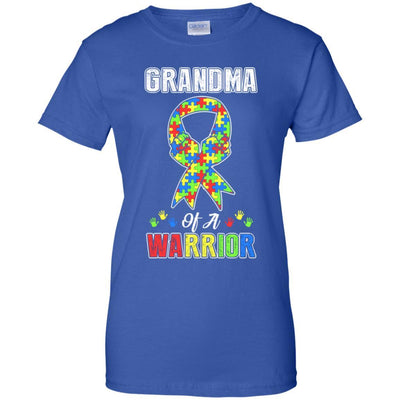 Grandma Of A Warrior Support Autism Awareness Gift-T-Shirt & Hoodie-Women's T-Shirt-Royal