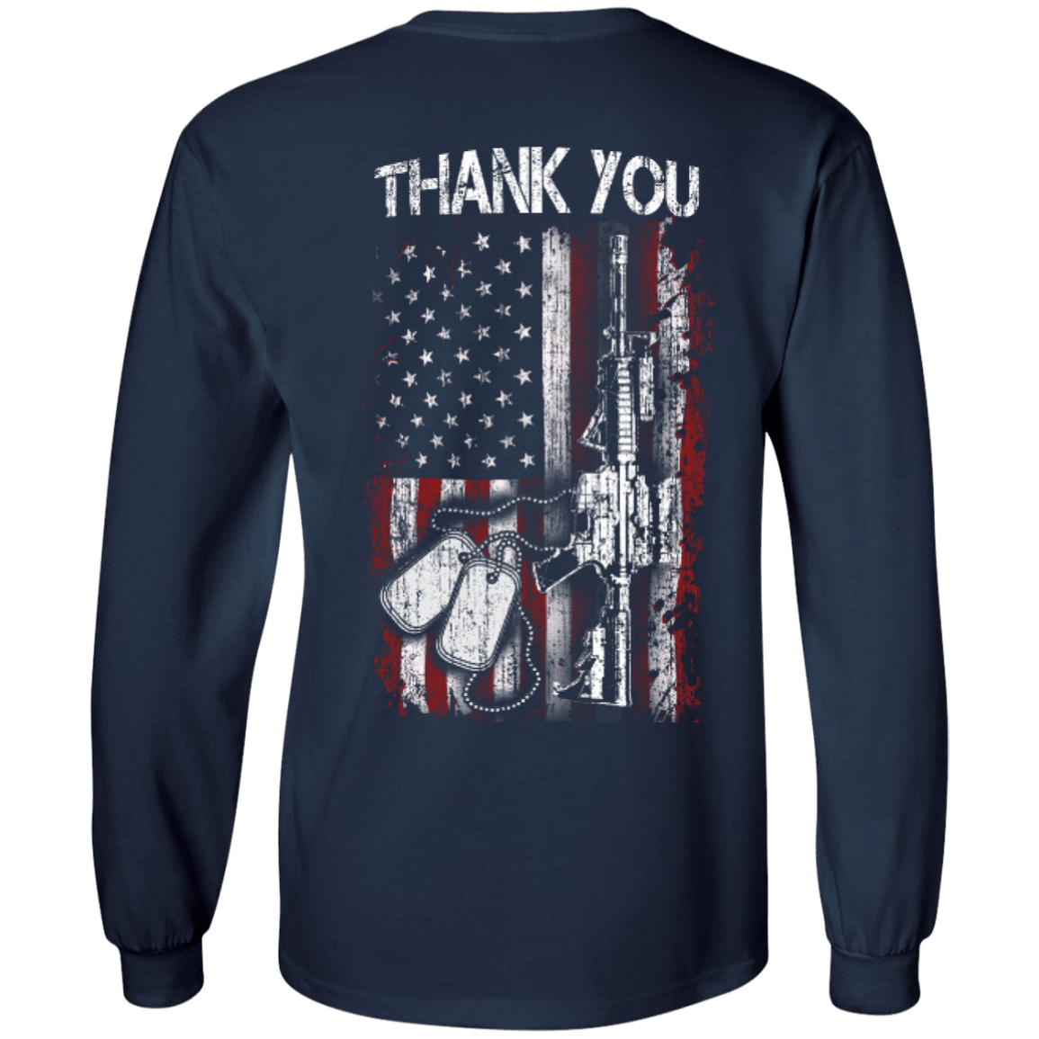 THANK YOU-T-Shirt & Hoodie-Long Sleeve T-Shirt-Navy
