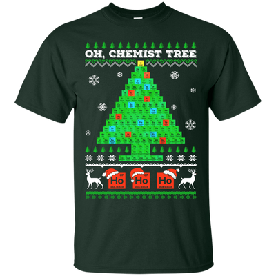 Oh Chemistry Tree Science Christmas Ugly Sweater-T-Shirt & Hoodie-Classic T-Shirt-Forest Green