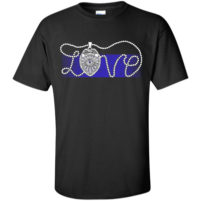 Love Thin Blue Line-T-Shirt & Hoodie-Classic T-Shirt-Black