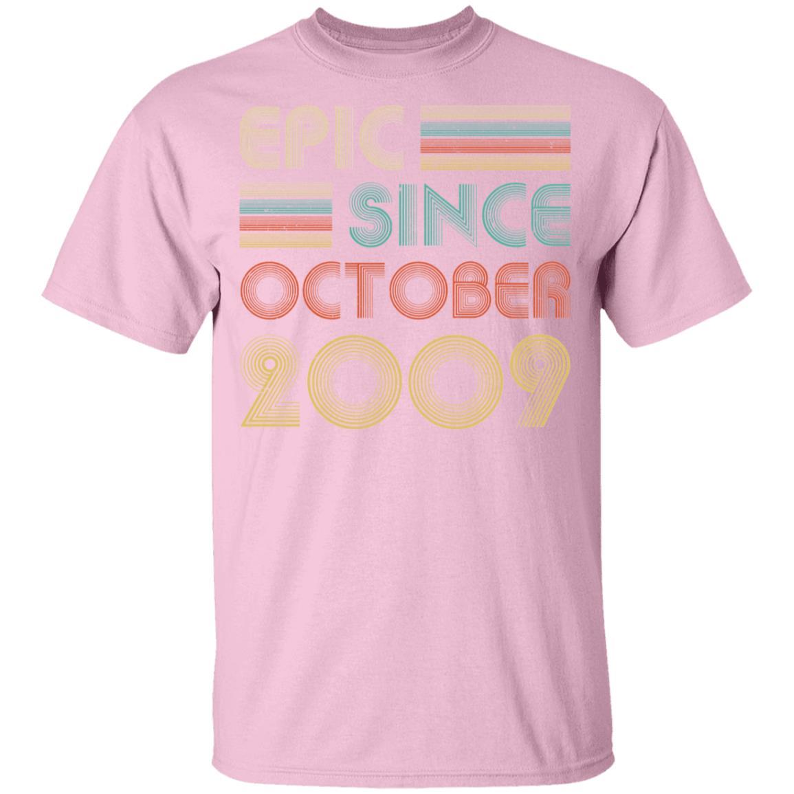 Epic Since October 2009 Vintage 12th Birthday Gifts Youth-Youth Shirt-Youth T-Shirt-Light Pink
