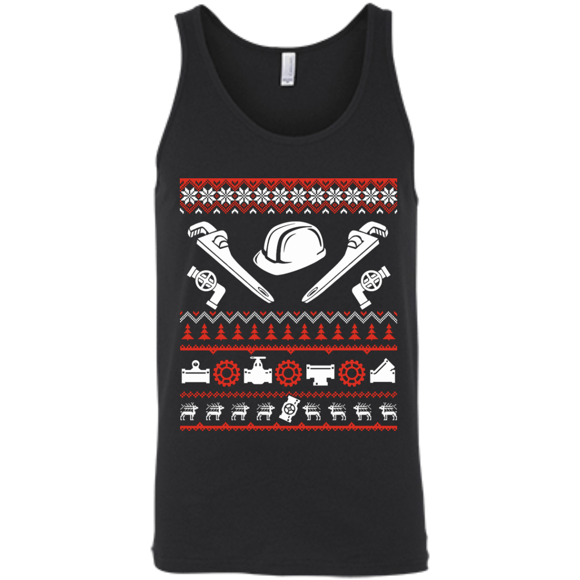 Pipefitter Christmas Sweater-T-Shirt & Hoodie-Unisex Tank-Black