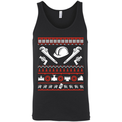 Pipefitter Christmas Sweater-T-Shirt & Hoodie-Unisex Tank-Black