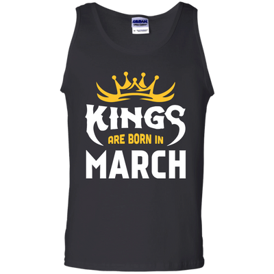 Kings Are Born In March-T-Shirt & Hoodie-Unisex Tank-Black