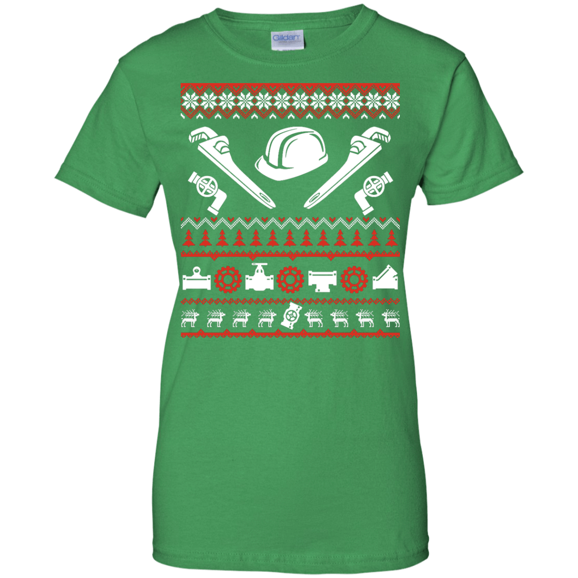 Pipefitter Christmas Sweater-T-Shirt & Hoodie-Women's T-Shirt-Irish Green