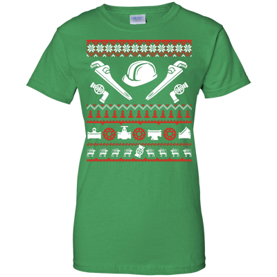 Pipefitter Christmas Sweater-T-Shirt & Hoodie-Women's T-Shirt-Irish Green