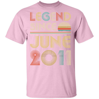 Legend Since June 2011 Vintage 10th Birthday Gifts Youth-Youth Shirt-Youth T-Shirt-Light Pink