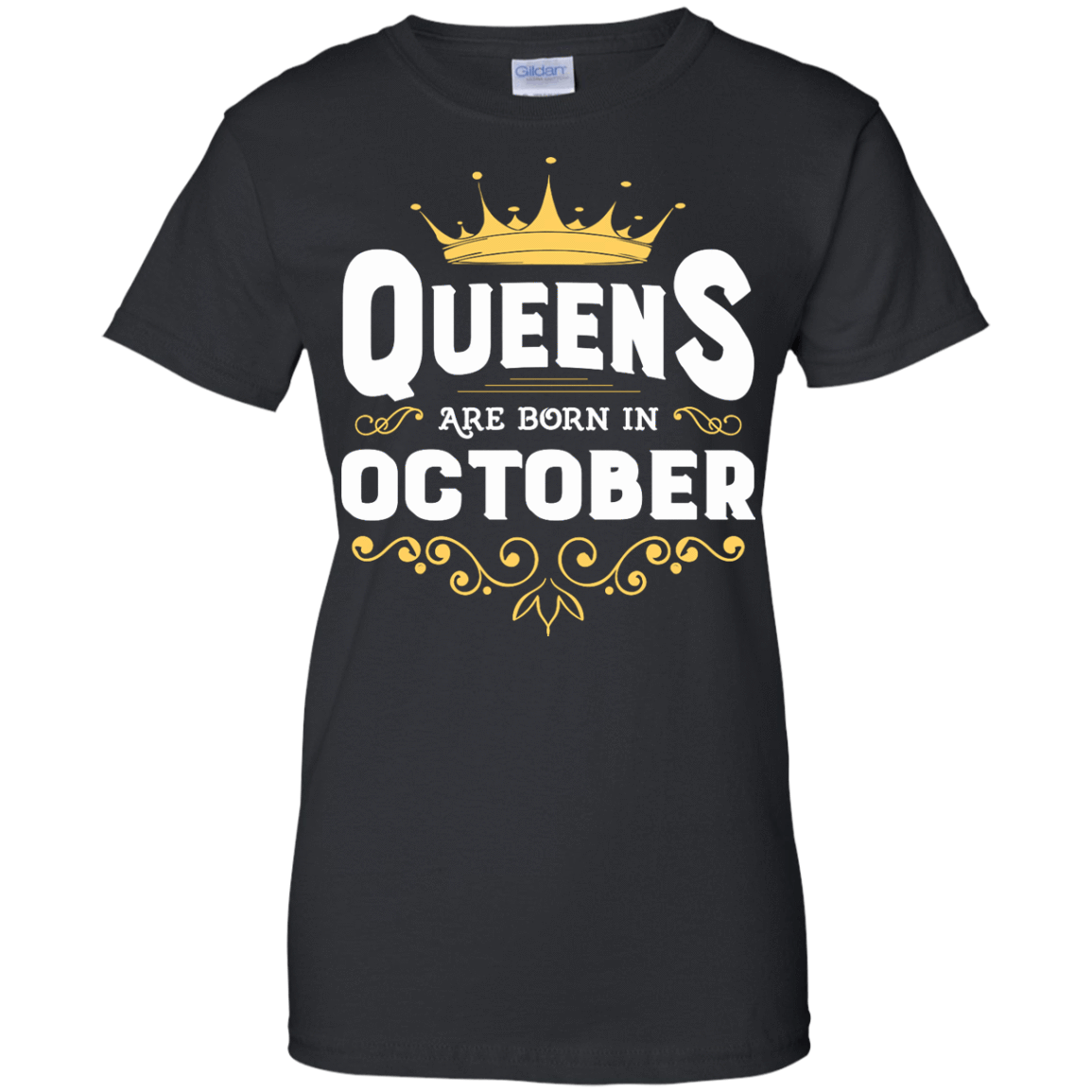Queens Are Born In October-T-Shirt & Hoodie-Women's T-Shirt-Black