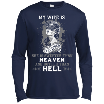 My Wife Is Tattooted-T-Shirt & Hoodie-Long Sleeve T-Shirt-Navy