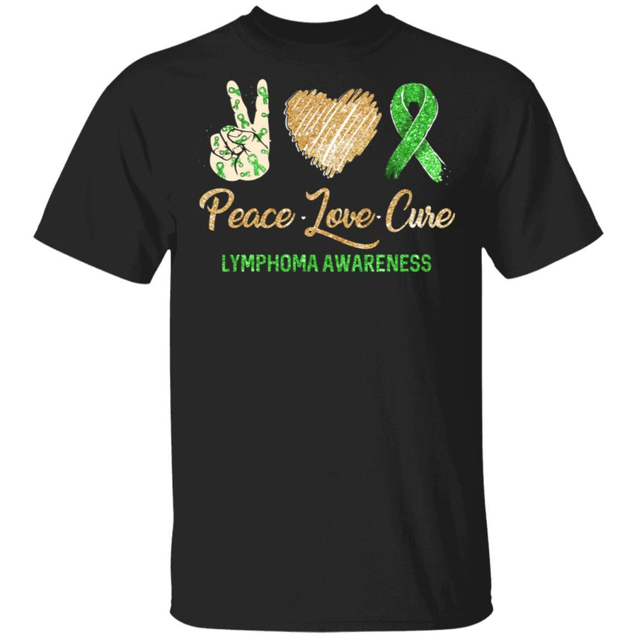 Peace Love Cure Lymphoma Awareness-T-Shirt & Hoodie-Classic T-Shirt-Black