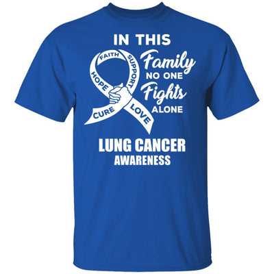 In This School No One Fights Lung Cancer Awareness Alone-T-Shirt & Hoodie-Classic T-Shirt-Royal