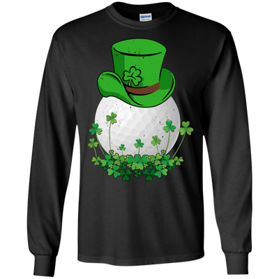 Shamrock Golf Leprechaun St Patricks Day-T-Shirt & Hoodie-Long Sleeve T-Shirt-Black