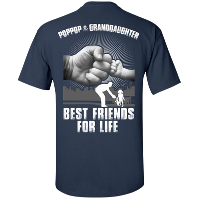 PopPop And Granddaughter Best Friends For Life-T-Shirt & Hoodie-Classic T-Shirt-Navy
