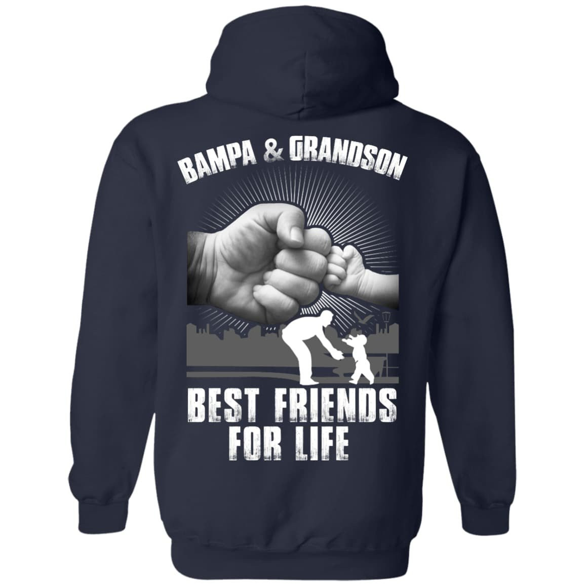Bampa And Grandson Best Friends For Life-T-Shirt & Hoodie-Pullover Hoodie-Navy