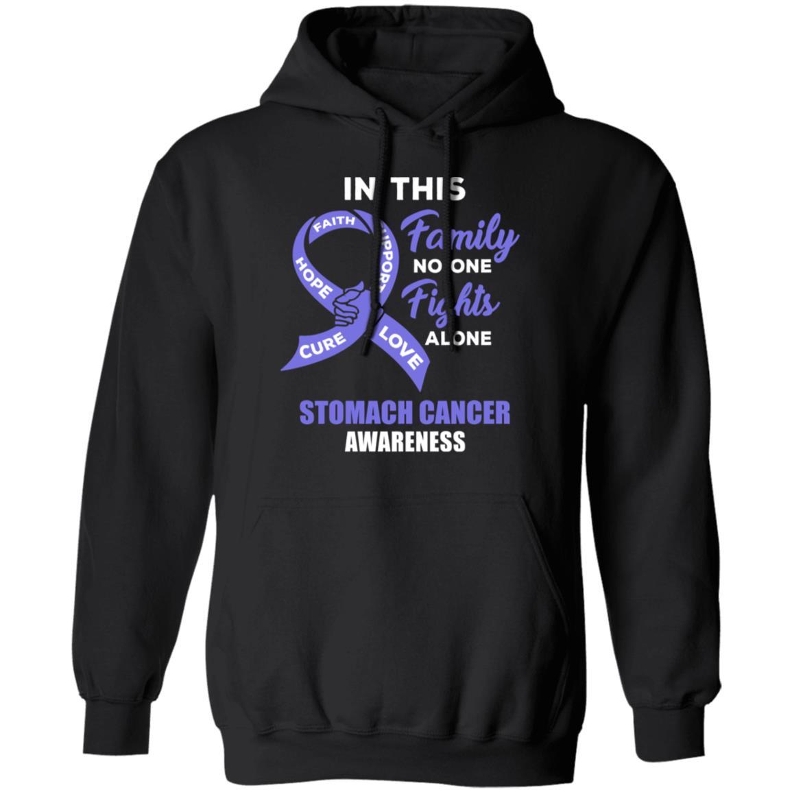 In This School No One Fights Stomach Cancer Awareness Alone-T-Shirt & Hoodie-Pullover Hoodie-Black
