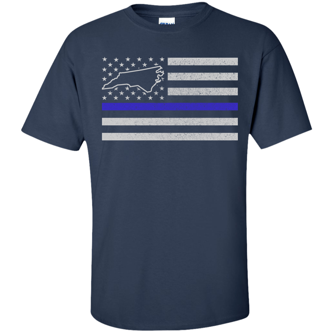 North Carolina Thin Blue Line Police State-T-Shirt & Hoodie-Classic T-Shirt-Navy