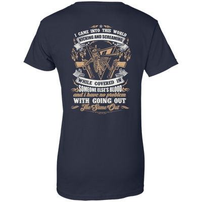 I Came Into This World Kicking and Screaming-T-Shirt & Hoodie-Women's T-Shirt-Navy