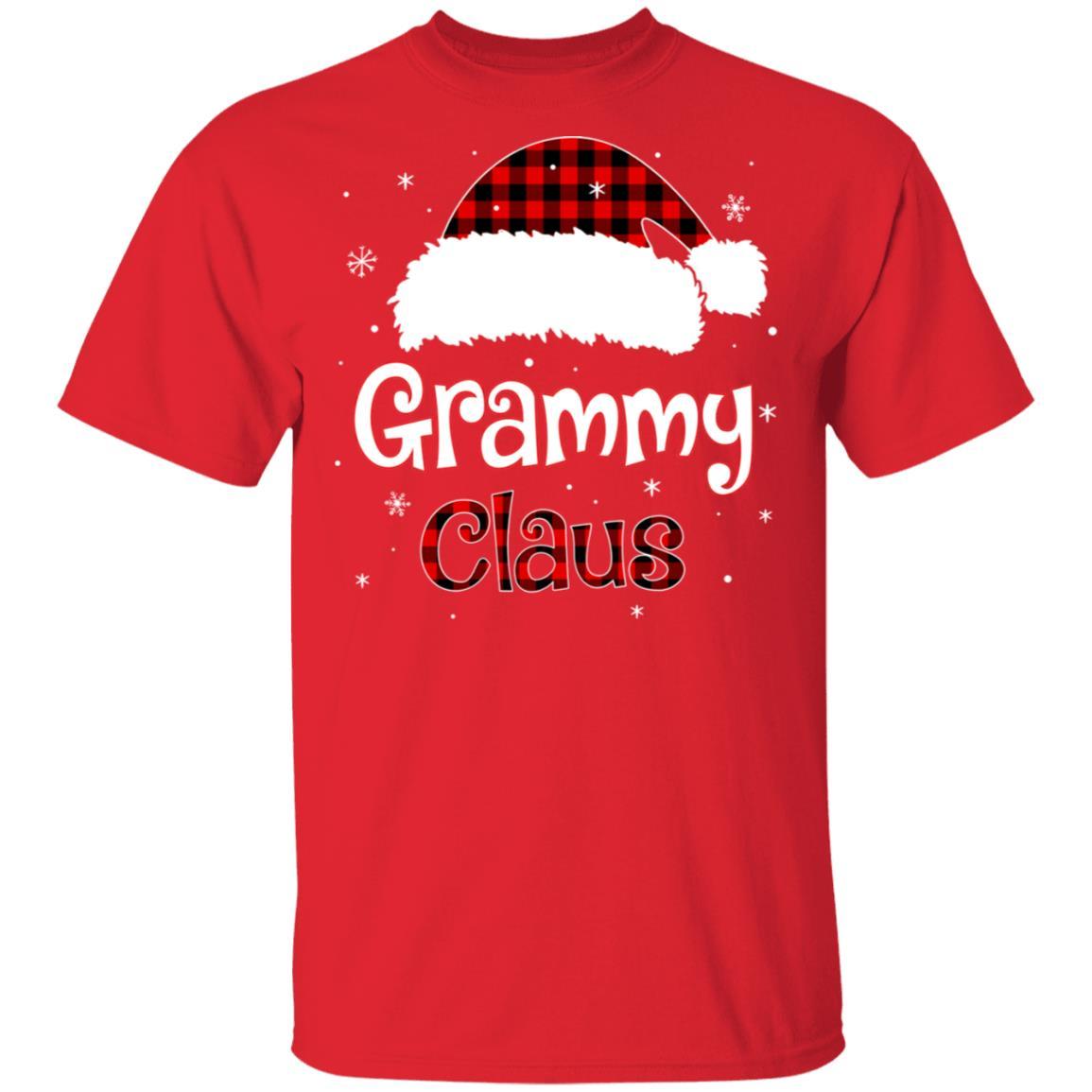 Santa Grammy Claus Red Plaid Family Pajamas Christmas Gift-T-Shirt & Sweatshirt-Classic T-Shirt-Red
