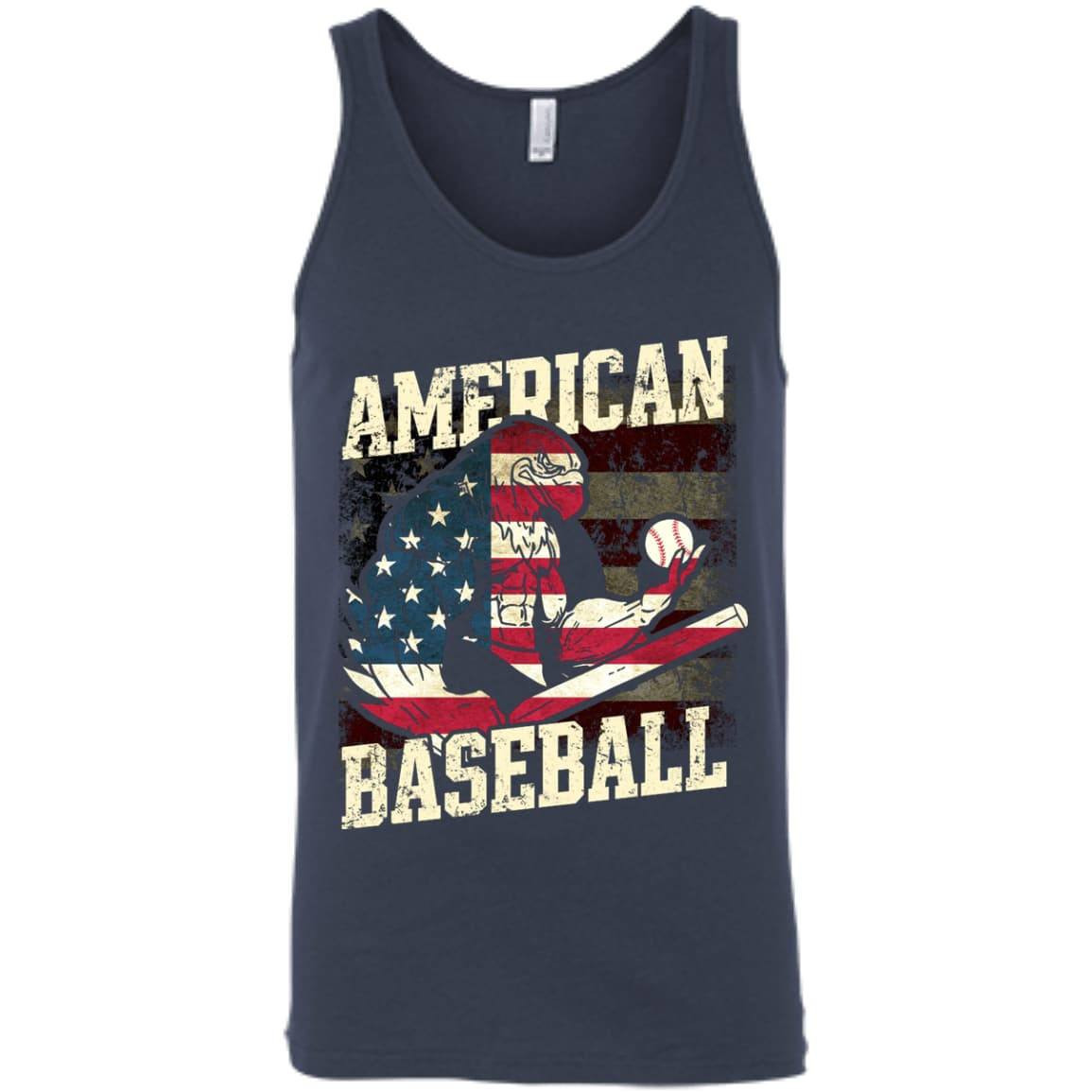 Badass Eagle American Baseball-T-Shirt & Hoodie-Unisex Tank-Navy