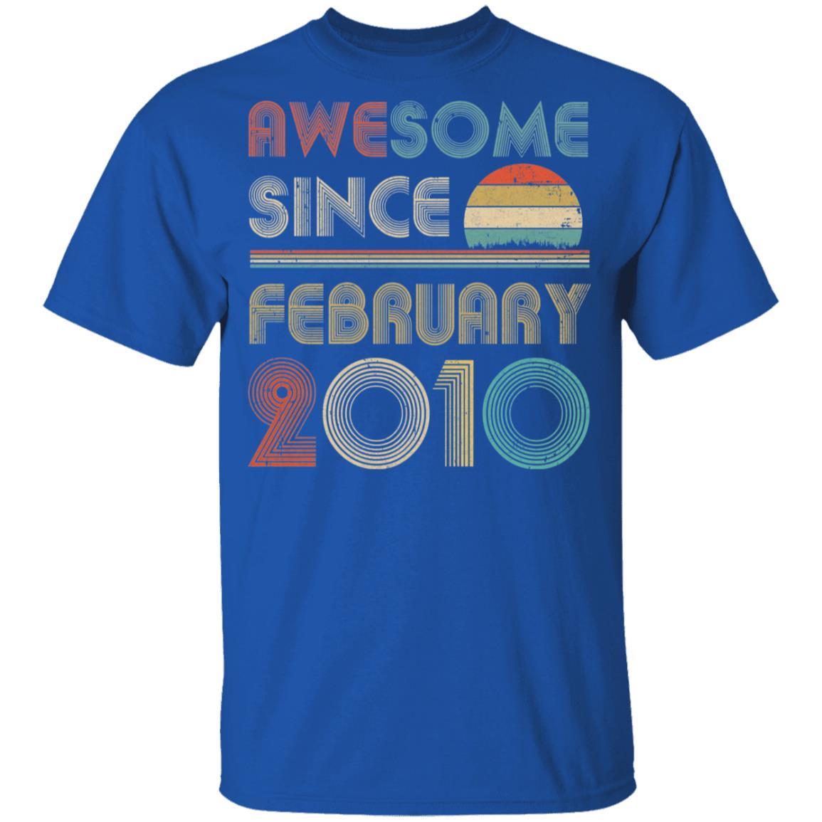 Awesome Since February 2010 Vintage 11th Birthday Gifts Youth-Youth Shirt-Youth T-Shirt-Royal