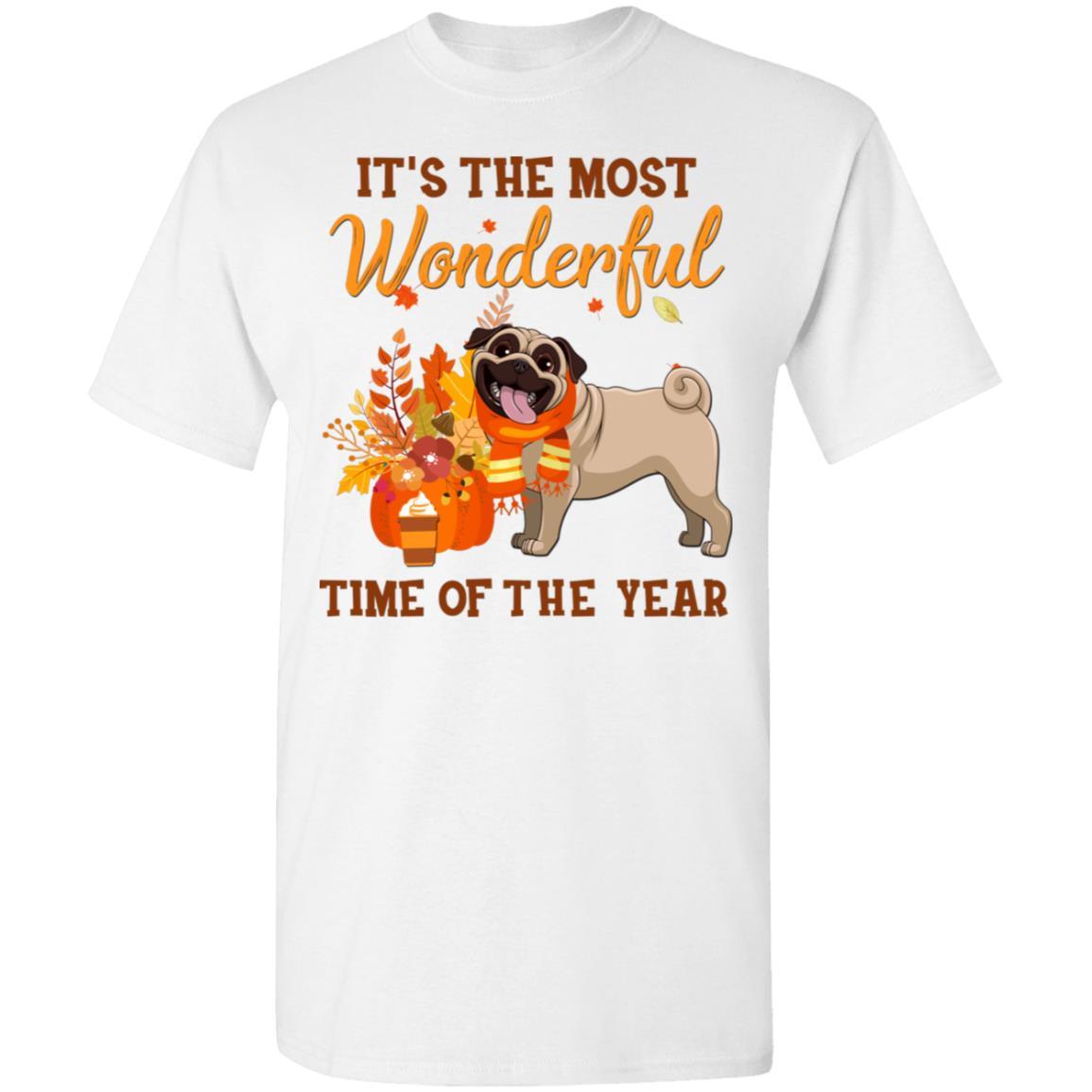 Pug Autumn It's The Most Wonderful Time Of The Year-T-Shirt & Hoodie-Classic T-Shirt-White