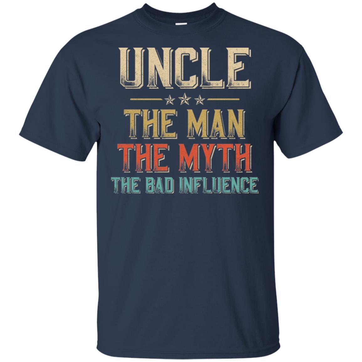 Vintage Uncle The Man The Myth The Bad Influence-T-Shirt & Hoodie-Classic T-Shirt-Navy