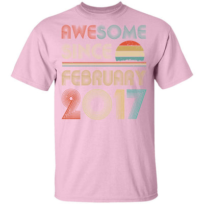 Awesome Since February 2017 Vintage 4th Birthday Gifts Youth-Youth Shirt-Youth T-Shirt-Light Pink