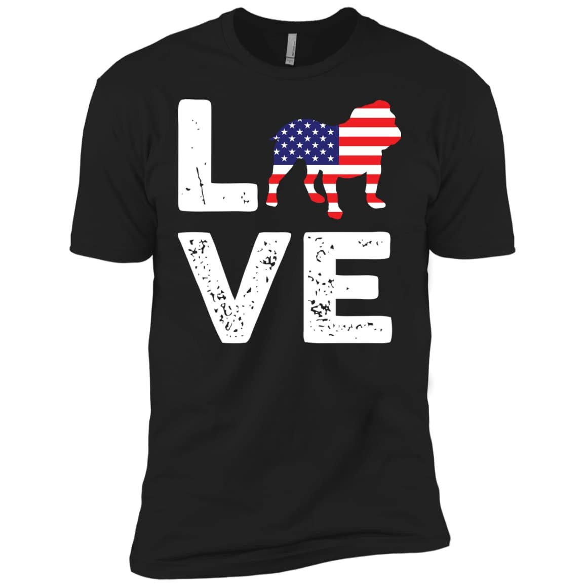 American Flag Dog Pitbull Love-T-Shirt & Hoodie-Premium T-Shirt-Black