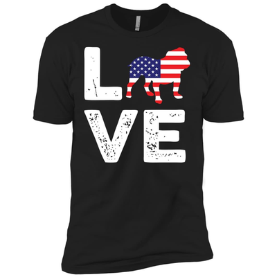 American Flag Dog Pitbull Love-T-Shirt & Hoodie-Premium T-Shirt-Black