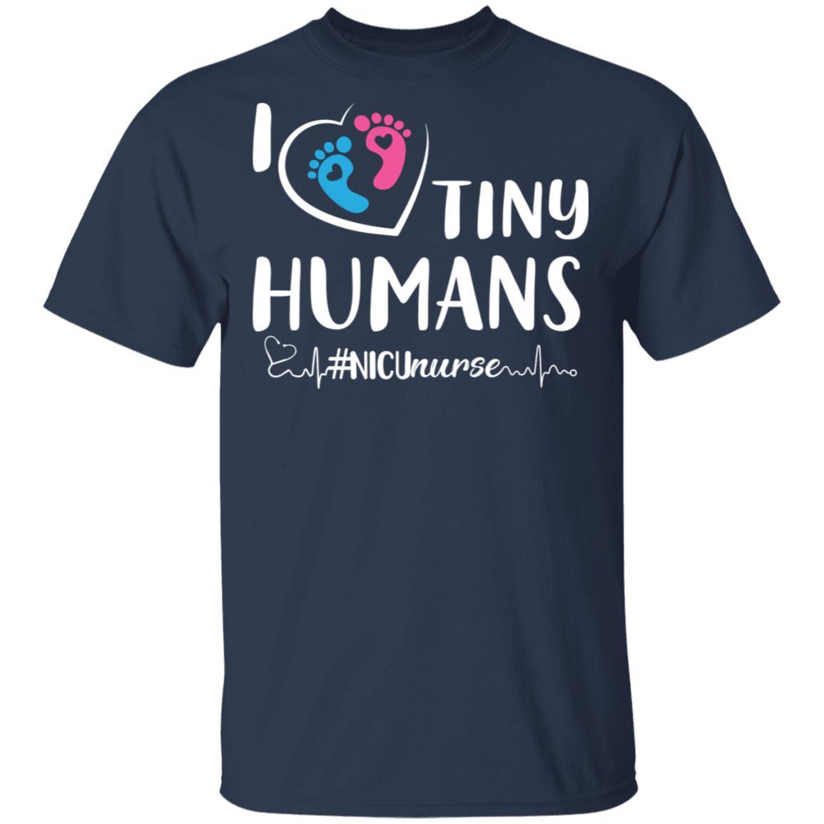 I Love Tiny Humans Nicu Nurse Nursing-T-Shirt & Tank Top-Classic T-Shirt-Navy