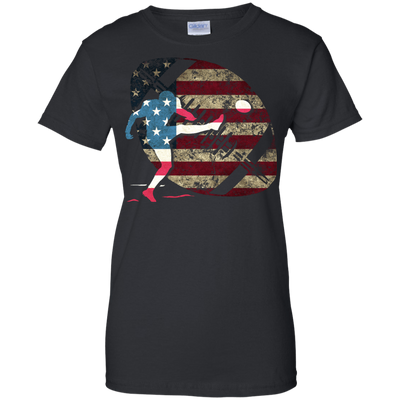 Kicker Football America Flag-T-Shirt & Hoodie-Women's T-Shirt-Black
