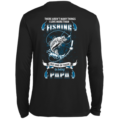 I Love More Them Fishing PAPA-T-Shirt & Hoodie-Long Sleeve T-Shirt-Black