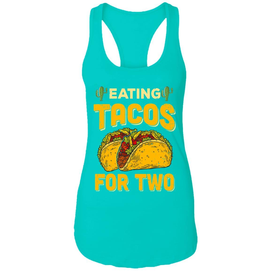 Eating Tacos for Two Funny Tacos-T-Shirt & Tank Top-Women's Ideal Racerback Tank-Tahiti Blue