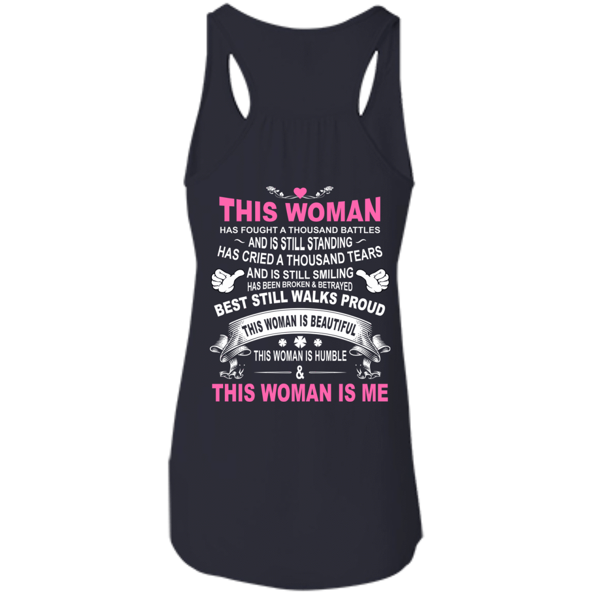 This Woman Is Me-T-Shirt & Hoodie-Women's Flowy Racerback Tank-Midnight