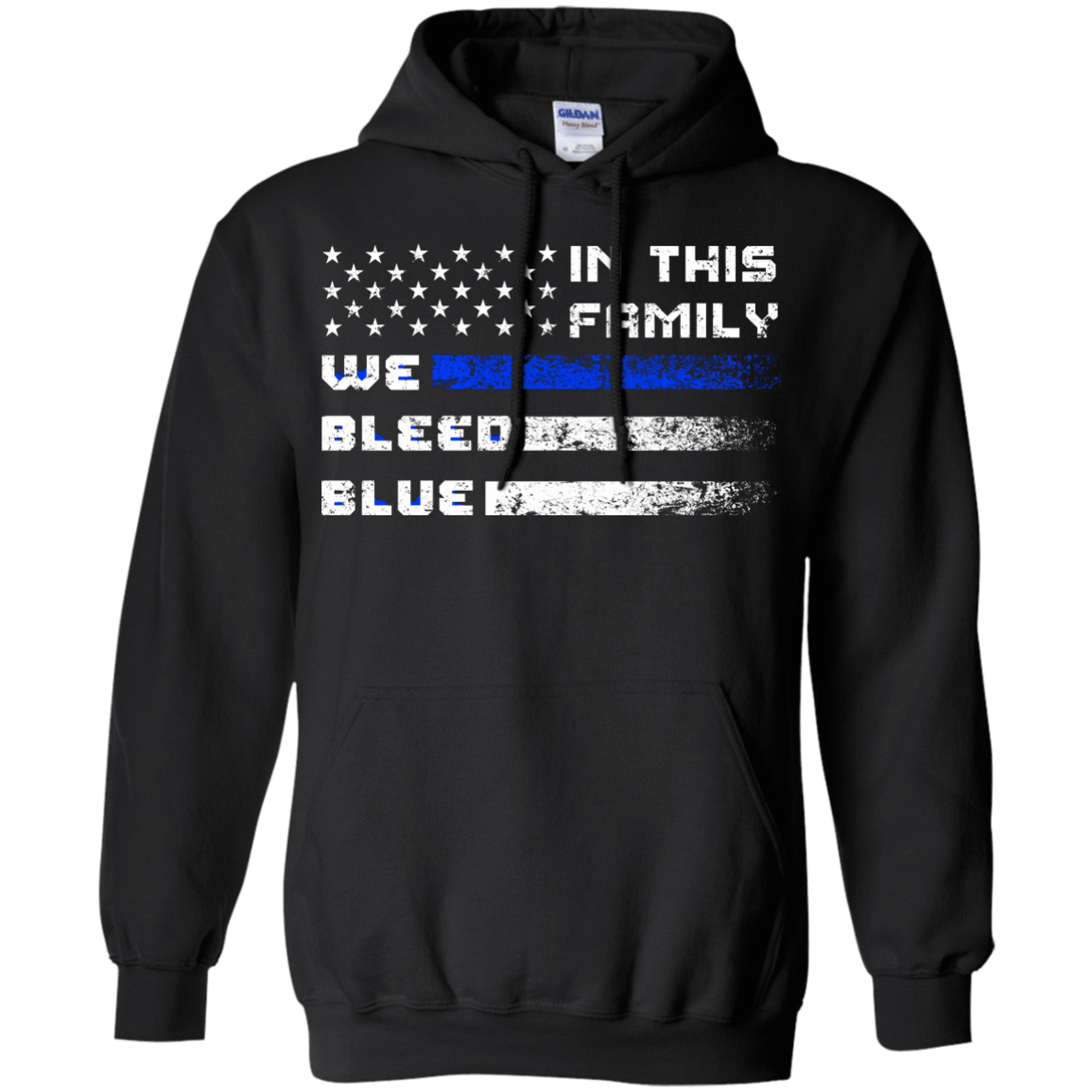 We Bleed Blue-T-Shirt & Hoodie-Pullover Hoodie-Black