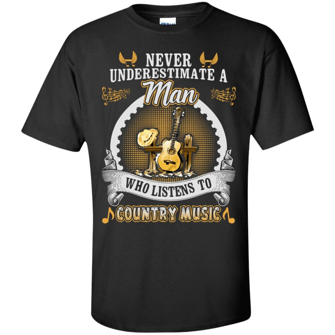A Man Listen To Country Music-T-Shirt & Hoodie-Classic T-Shirt-Black