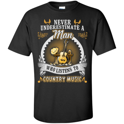 A Man Listen To Country Music-T-Shirt & Hoodie-Classic T-Shirt-Black
