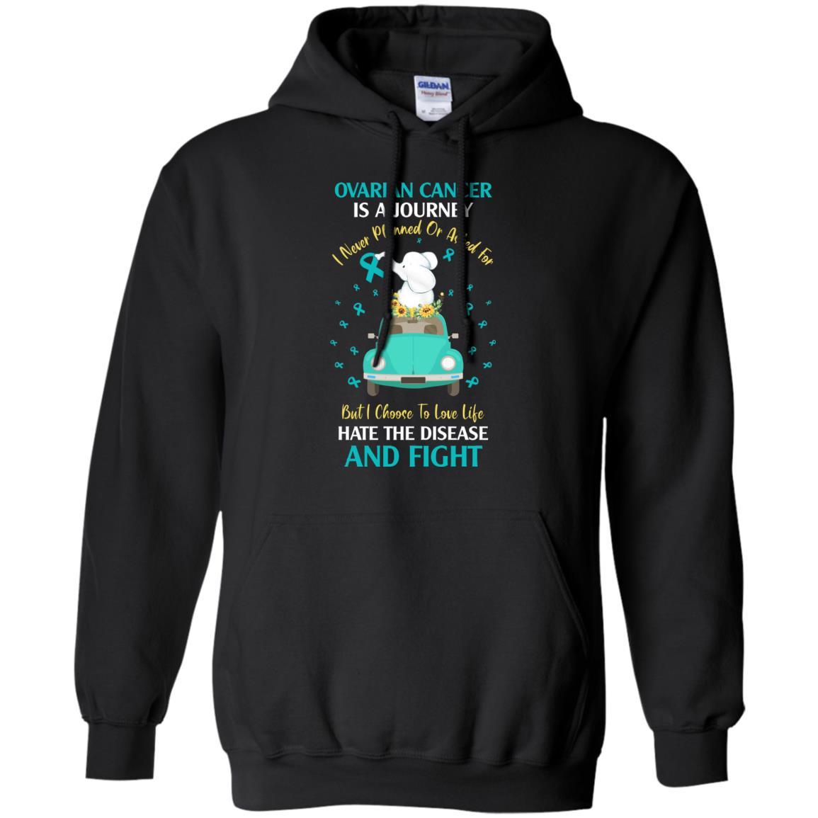 Ovarian Cancer Awareness Is A Journey-T-Shirt & Hoodie-Pullover Hoodie-Black