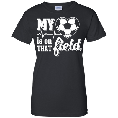 My Heart Is On That Field Soccer-T-Shirt & Hoodie-Women's T-Shirt-Black