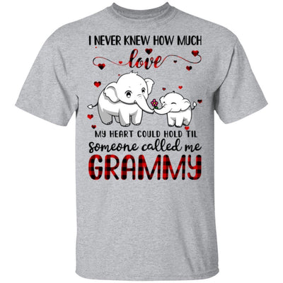 Someone Called Me Grammy Elephant Red Plaid Mother's Day-T-Shirt & Hoodie-Classic T-Shirt-Sport Grey