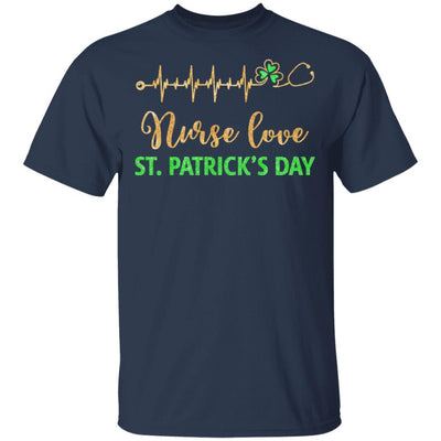 Stethoscope Love Shamrock Nurse St Patrick's Day Gifts-T-Shirt & Hoodie-Classic T-Shirt-Navy