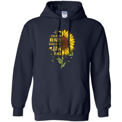I Just Really Really Love Dogs Sunflower-T-Shirt & Tank Top-Pullover Hoodie-Navy