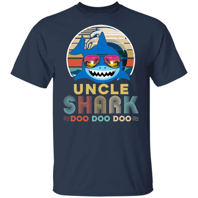 Retro Vintage Uncle Shark Doo Doo Doo-T-Shirt & Hoodie-Classic T-Shirt-Navy