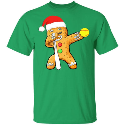 Dabbing Gingerbread Santa Softball Christmas Pajama Gifts-T-Shirt & Sweatshirt-Classic T-Shirt-Irish Green