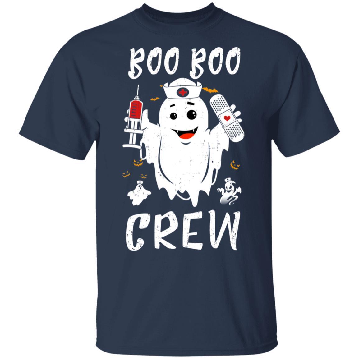 Boo Boo Crew Nurse Ghost Girls Funny Halloween Costume-T-Shirt & Hoodie-Classic T-Shirt-Navy