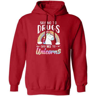 Red Ribbon Week Say No To Drugs Say Yes To Unicorns Gift-T-Shirt & Hoodie-Pullover Hoodie-Red