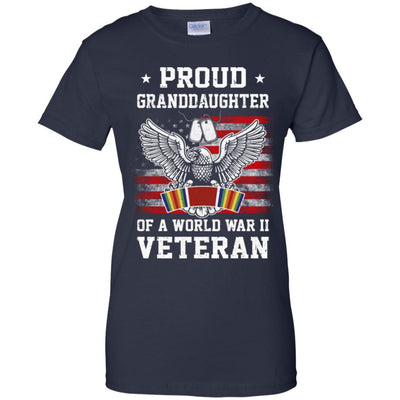 Proud Granddaughter Of World War 2 Veteran Patriotic-T-Shirt & Hoodie-Women's T-Shirt-Navy