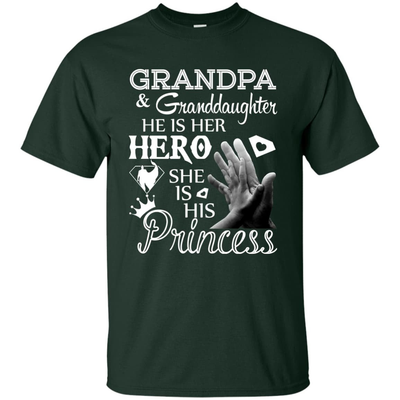 Grandpa & Granddaughter He Is Her Hero-T-Shirt & Hoodie-Classic T-Shirt-Forest Green